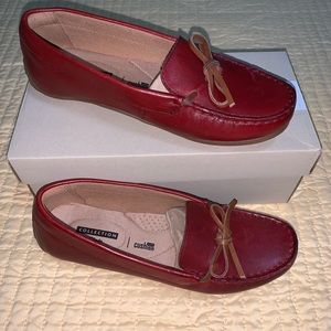 NWT Clarks Red Leather Dameo Swing Shoes